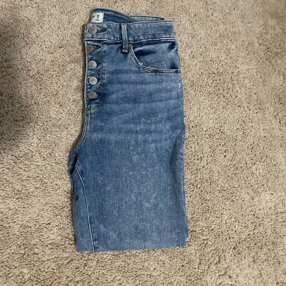 Abercrombie & Fitch. The super skinny ankle high rise jeans